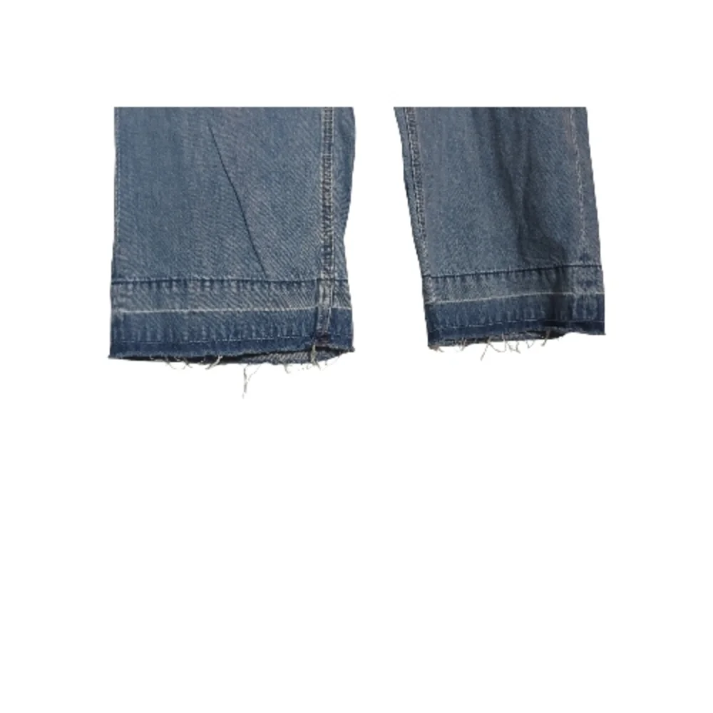Divided 12 Wide Leg Distressed Hem Jeans Back Shadow Pockets Festival Coastal